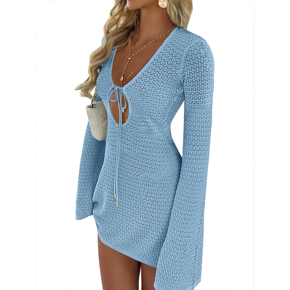 Swimsuit Cover Up ANRABESS Crochet Swimwear Hollow Out Mesh