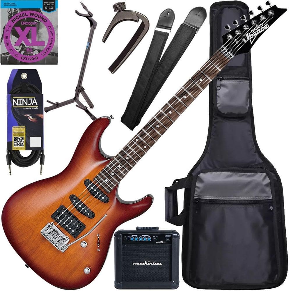 Kit Guitarra Ibanez Gio Gsa60 Hss Brown Sunburst Bs Gx04
