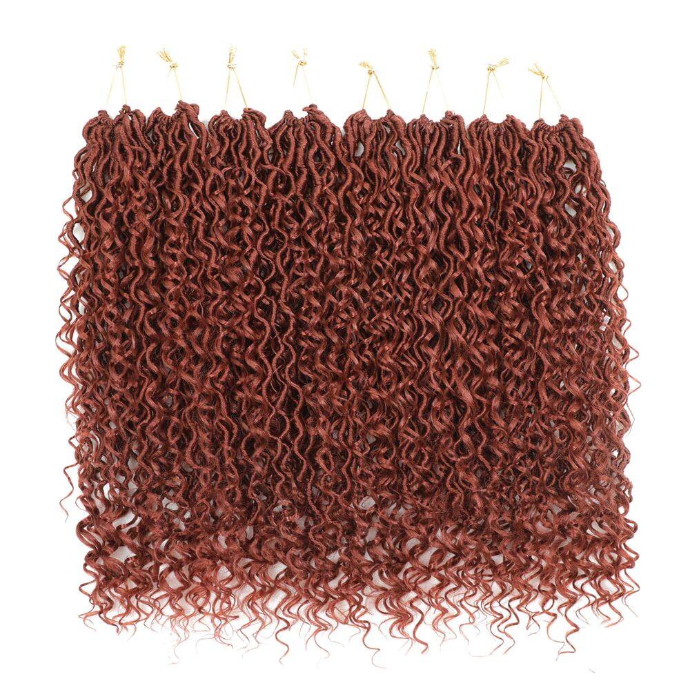 Extensões de cabelo SAMBRAID Curly Boho Braids Faux Locs 18cm