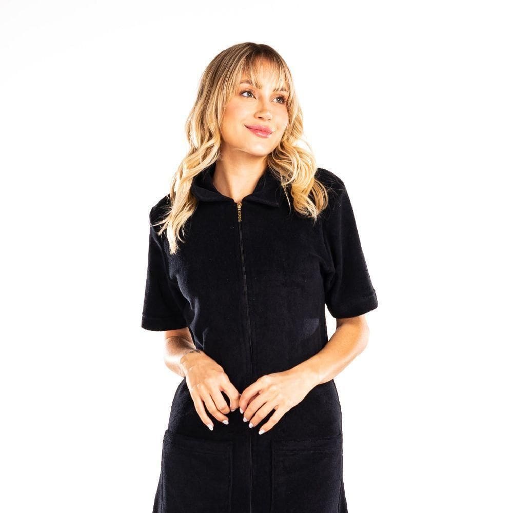 Roupão Em Atoalhado Vairelli Super Confortável Brigite Cor Brigite Preto Tamanho M