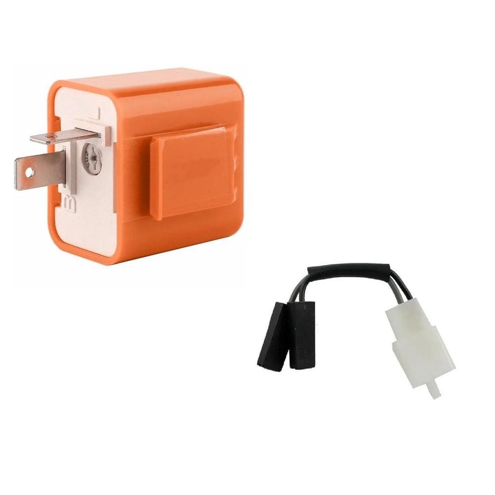 Rele 2 Pinos Setas Piscas Led Ajustável Com Adaptador