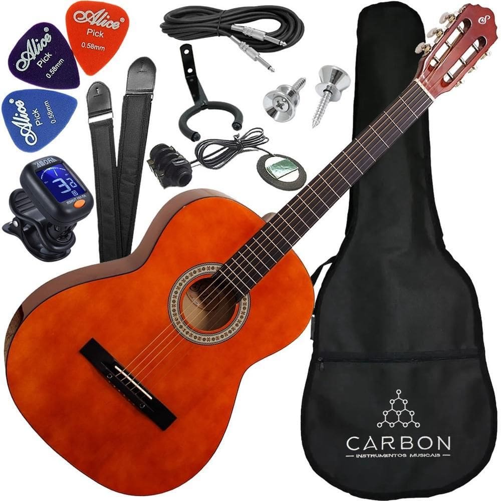 Kit Violão Elétrico Aço Estudo S14 Giannini Natural Com Capa