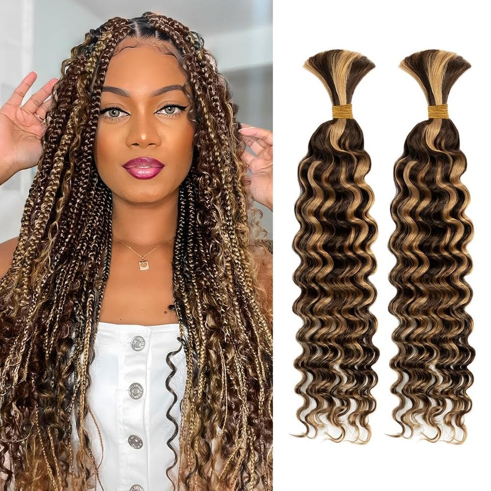 Braiding Hair 2 Bundle 45 cm 100g Deep Wave 10A Brazilian