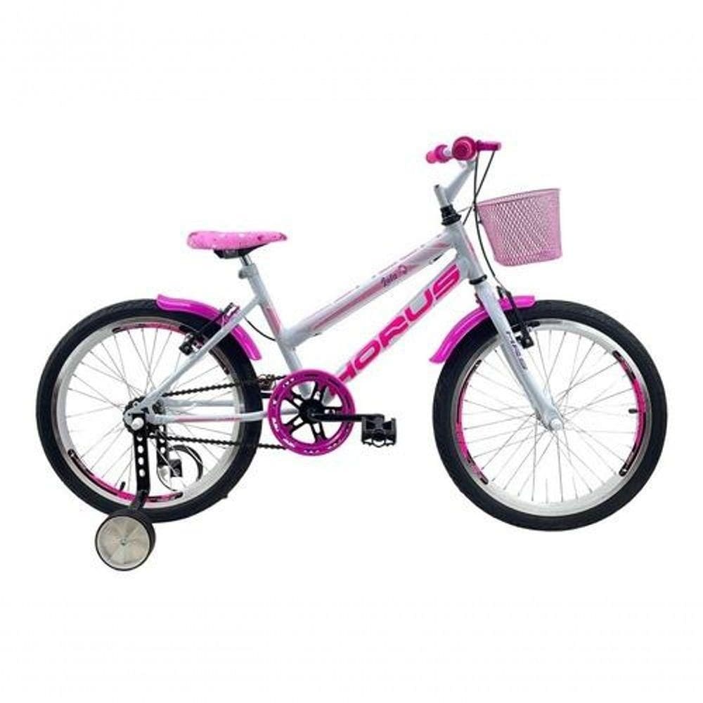 Bicicleta Infantil Aro 20 Feminina + Rodinha Lateral Branco