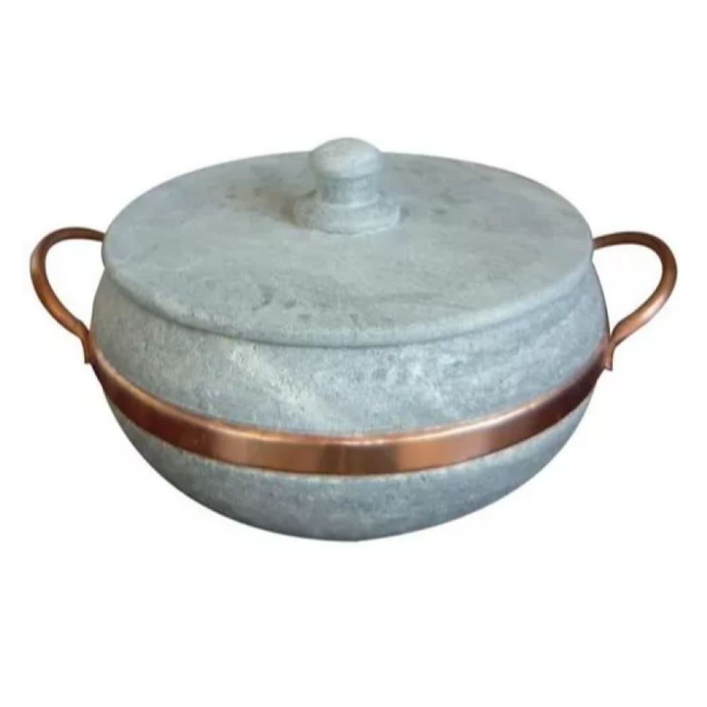 Panela em pedra sabão alça  cobre número 3