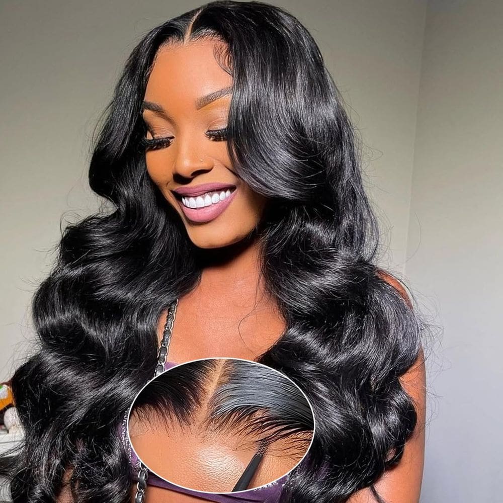Peruca UWLK Body Wave com fecho de renda 100% cabelo humano 18"
