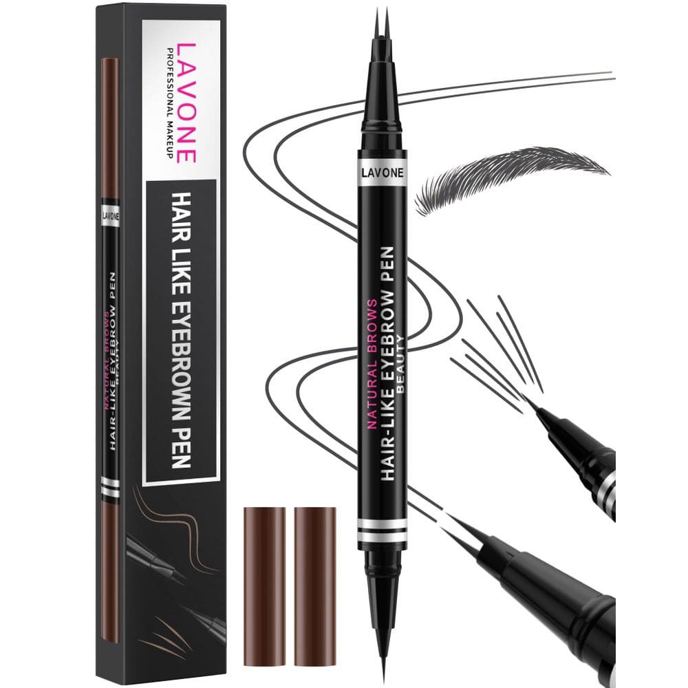 Lápis de sobrancelha LAVONE 2 em 1 à prova d`água com Microblading Black