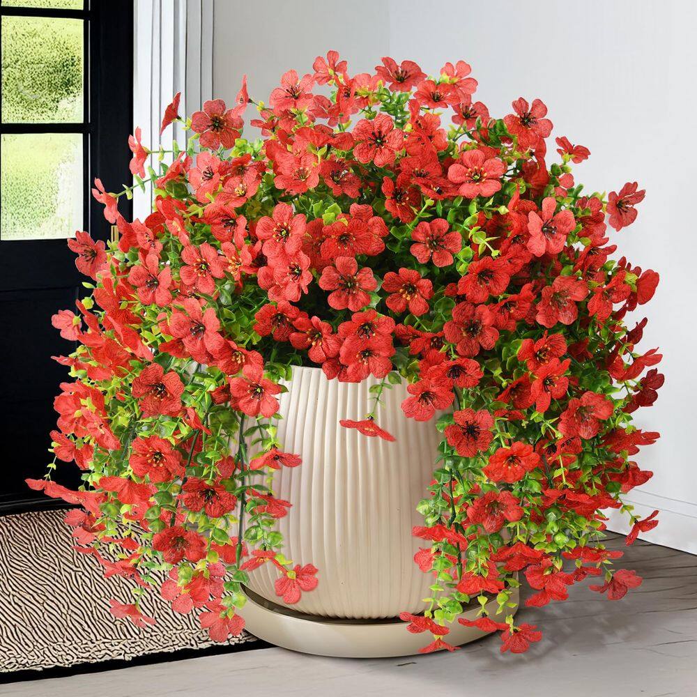 Flores artificiais suspensas Homsunny Chujudh-red 2 unidades