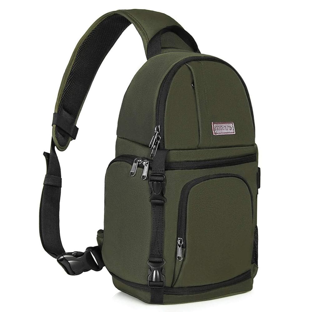 Bolsa tipo estilingue para câmera MOSISO DSLR/SLR/Mirrorless Army Green