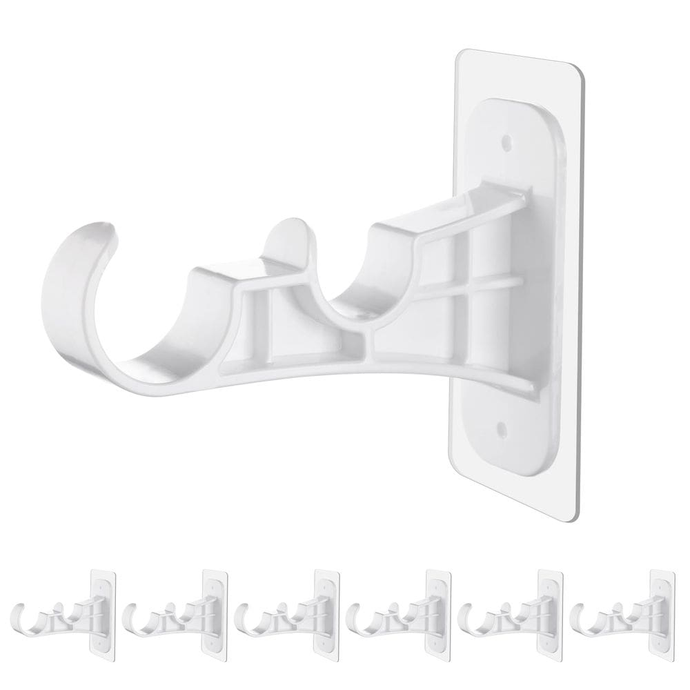 Suporte de haste de cortina Antimbee Adhesive No Drill, pacote com 6 unidades, branco