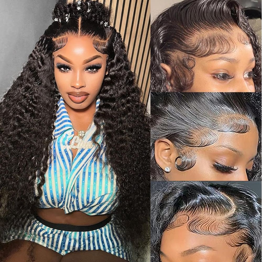 Perucas Aatifa Water Wave Lace Front 30 cm Cabelo humano 180% de densidade