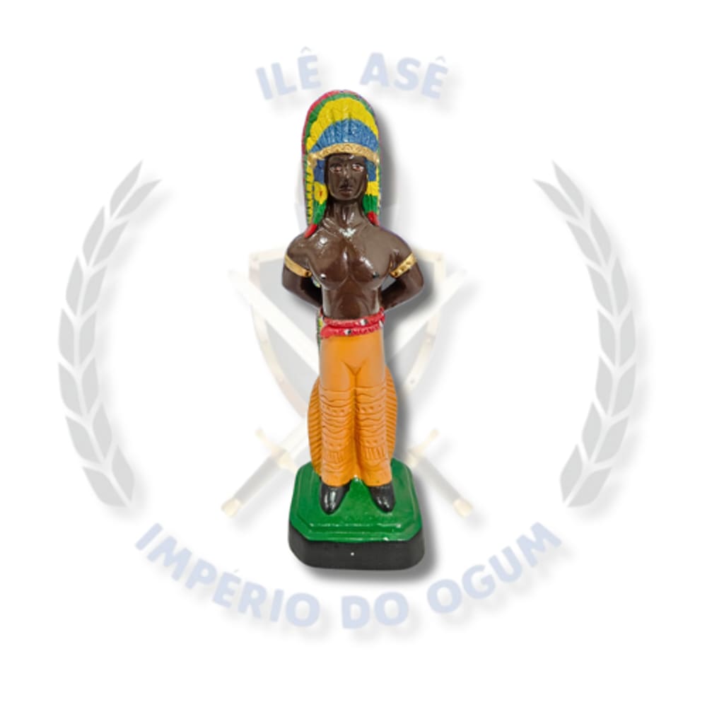 Imagem Gesso Caboclo 20Cm - Caboclo Ubirajara