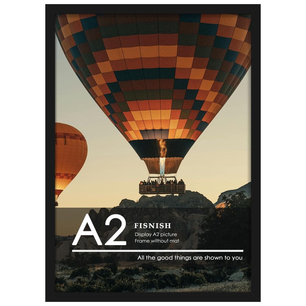Porta-retratos Fisnish A2 preto 42x59,4 cm para montagem na parede