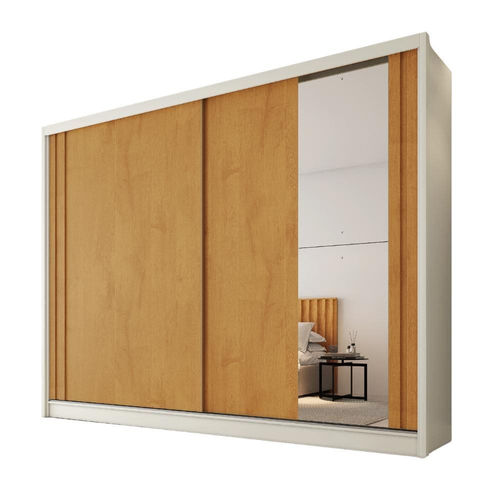 Guarda Roupa Monterey com Portas de Correr 1 Espelho 100% MDF – Mademarcs
