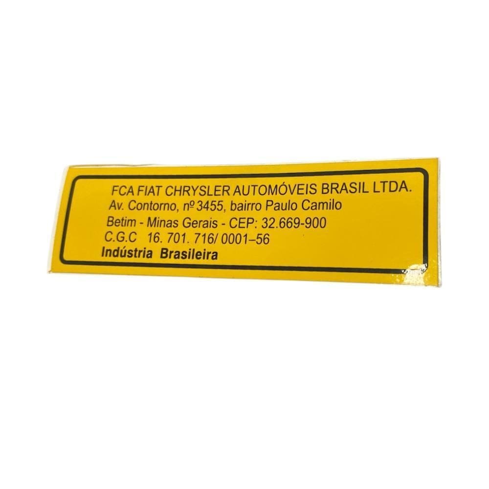 Etiqueta Origem Painel Dianteiro Fiat Uno Palio E Outros