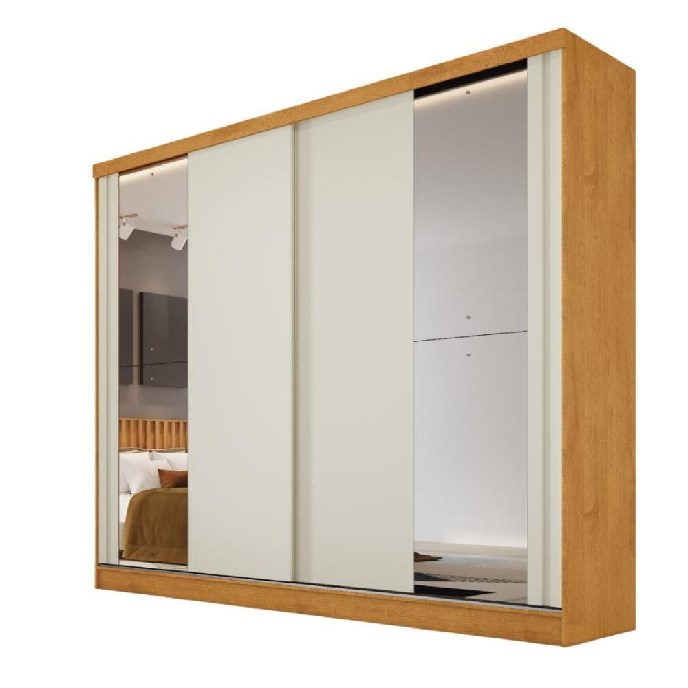 Guarda Roupas Monterey com Portas de Correr 2 Espelhos 100% MDF – Mademarcs
