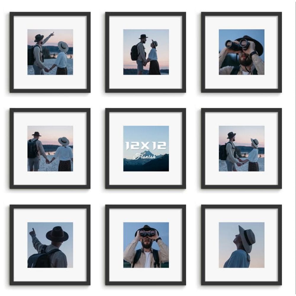 Porta-retratos com acabamento 30x30cm Conjunto de 10 para 20x20cm com tapete