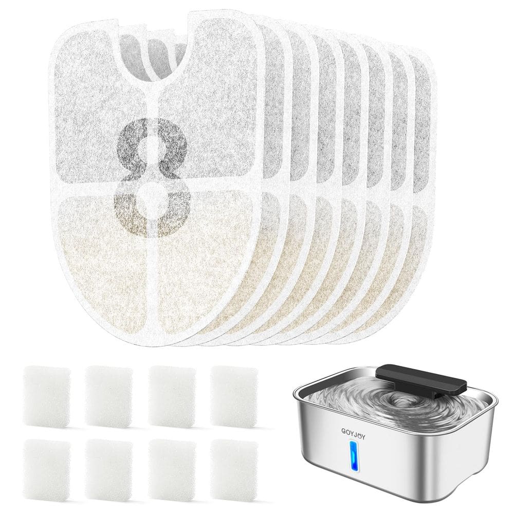 Fonte de água para cães GOYJOY 12L em aço inoxidável + 8 filtros