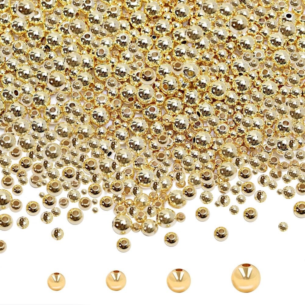 Spacer Beads Haixoen 14K em latão preenchido com ouro de 6 mm (250 unidades)