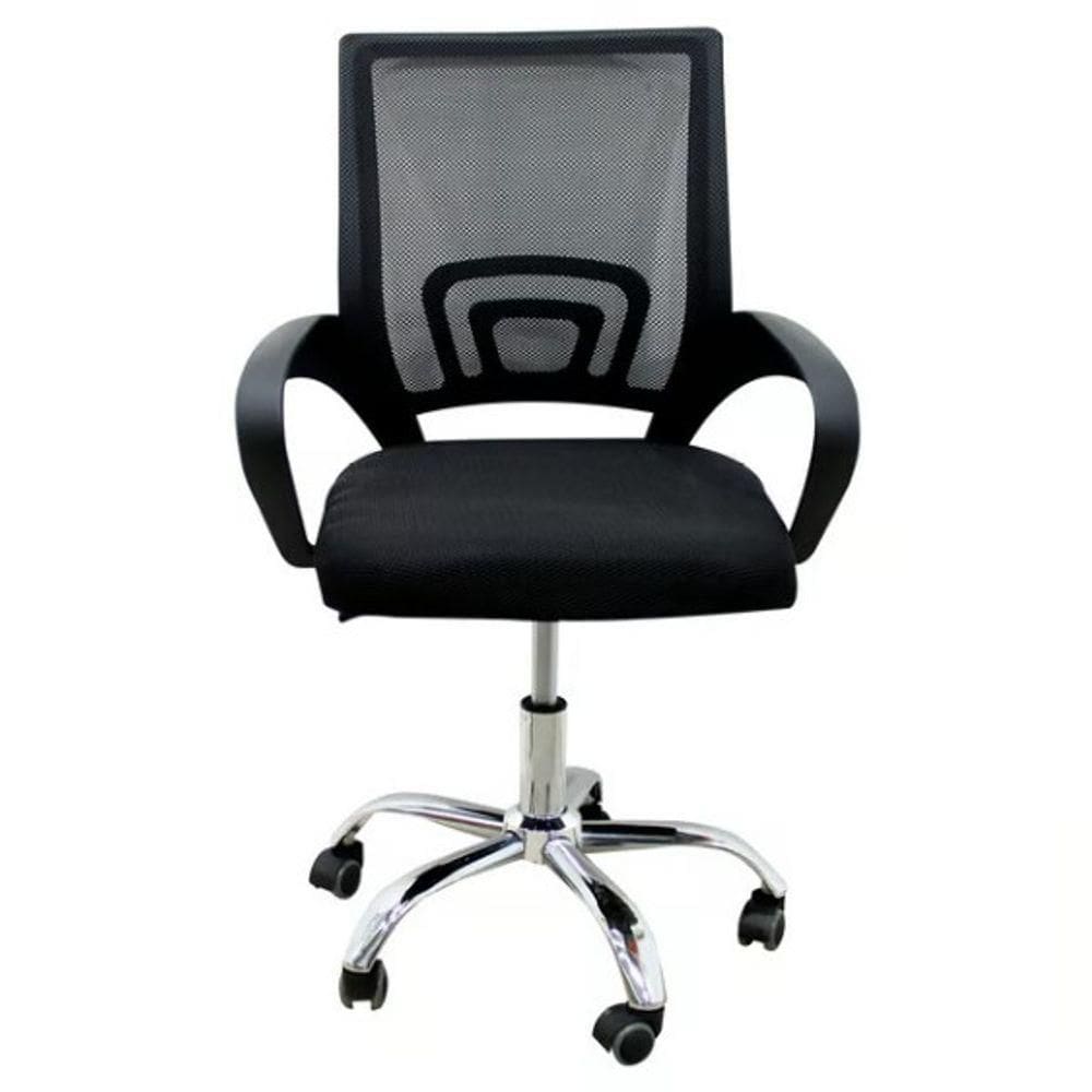 Cadeira De Escritório Confortavel Home Office Mesh Diretor Giratoria New Java - Preto