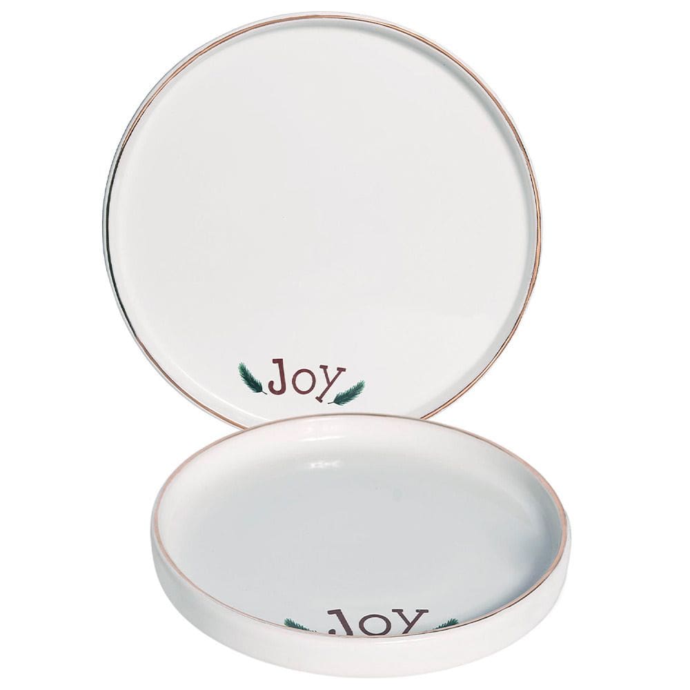 Prato De Sobremesa Natal Redondo Branco 2,5x19,5cm Silveira