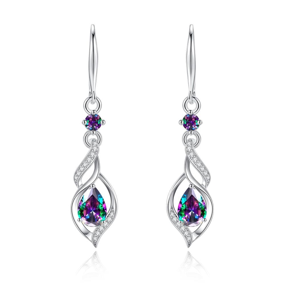 Brincos pendentes FANCIME Teardrop Alexandrite S925 em prata