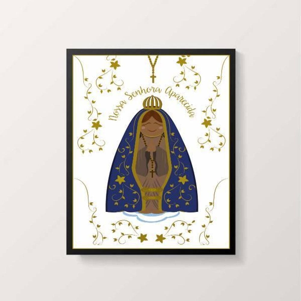 Quadro Nossa Senhora Aparecida 33X24Cm - Com Vidro