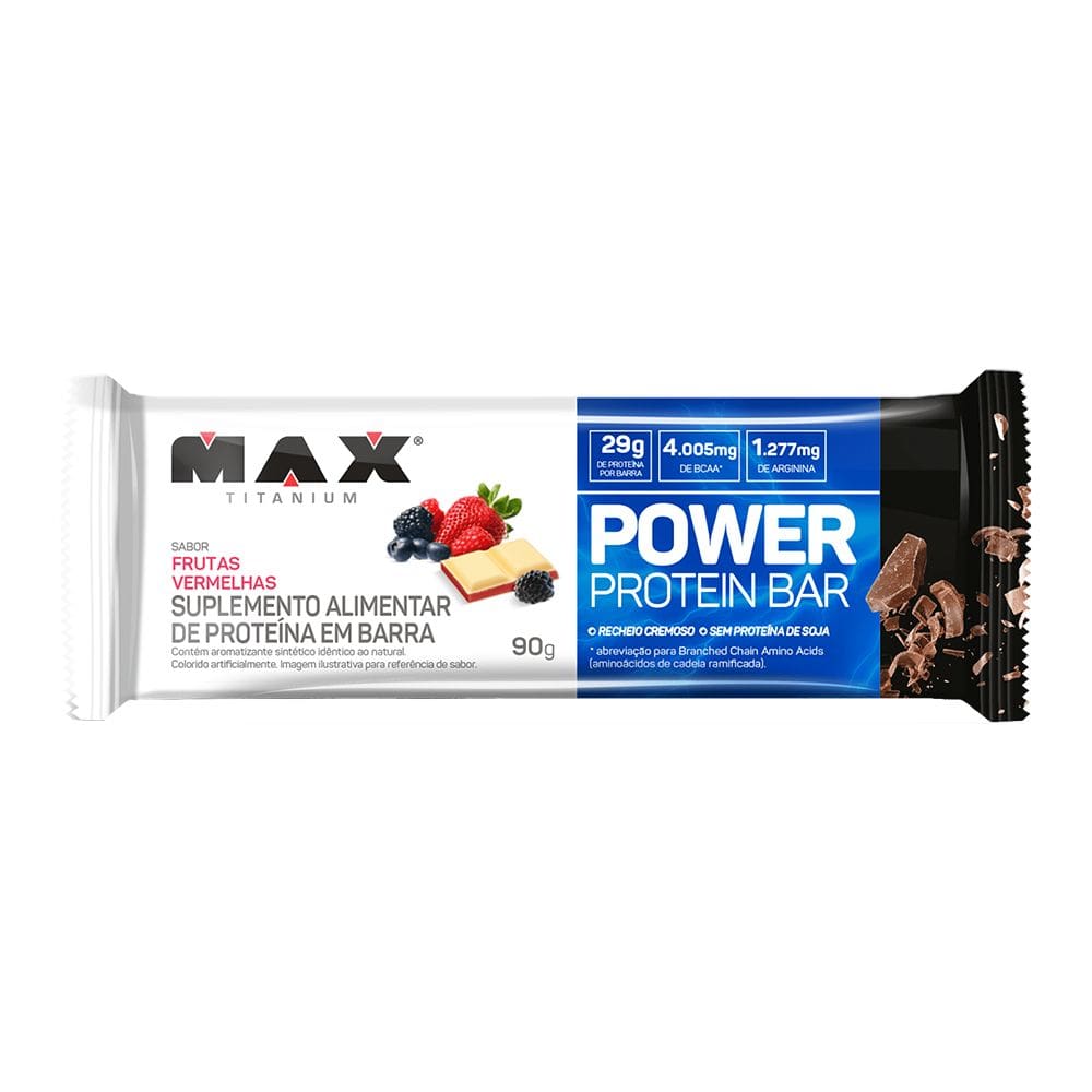 Power Protein Bar Max Titanium (90g) Frutas Vermelhas