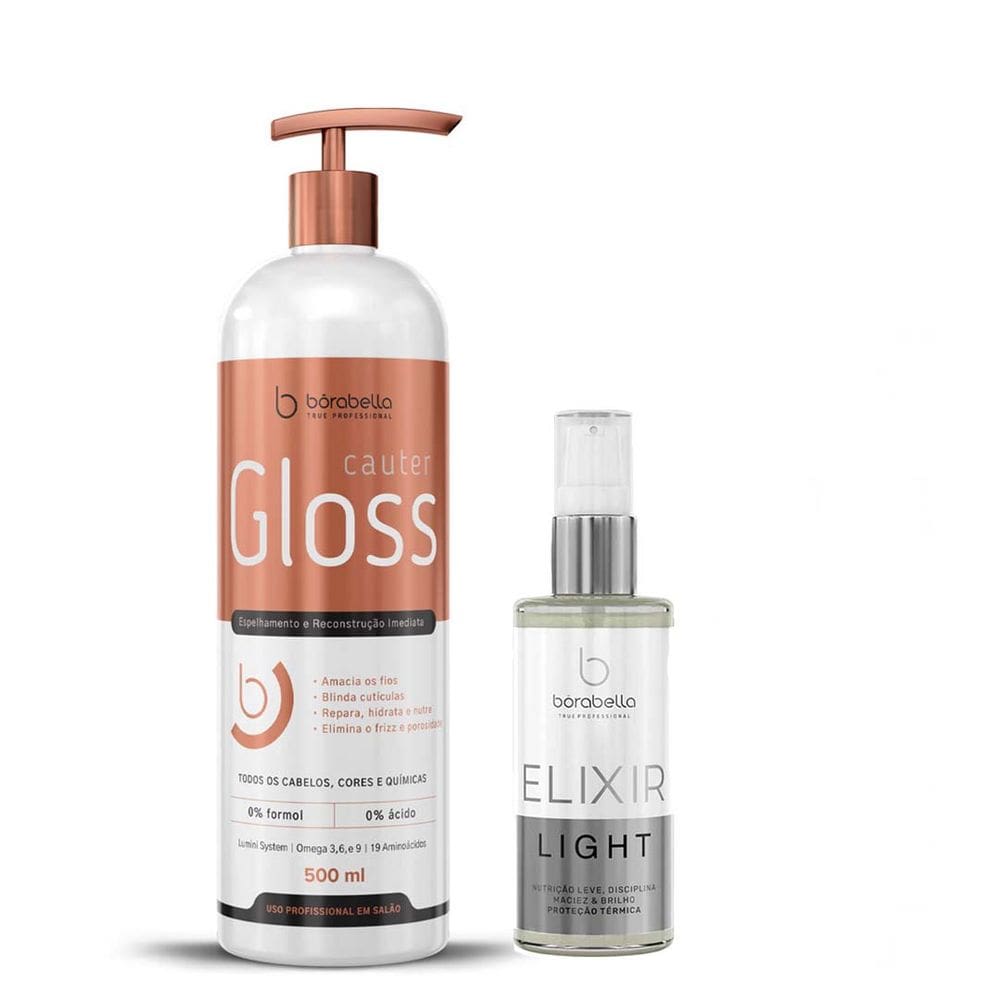 Kit Cauter Gloss e Óleo Capilar Elixir Light Borabella