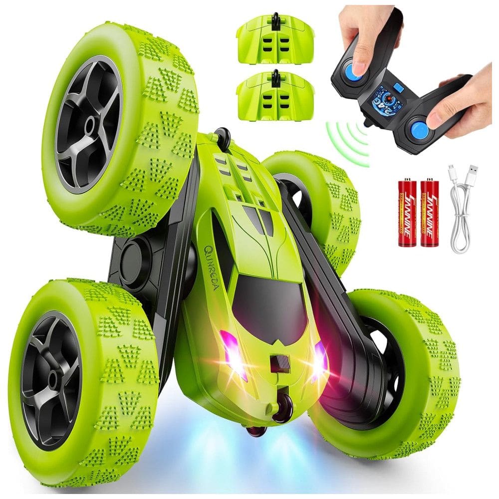 Mini Carro de Controle Remoto para Crianças a partir de 6 Anos, Veículo de Acrobacias RC 4x4 com Giro de 360º e Faróis,Presente de