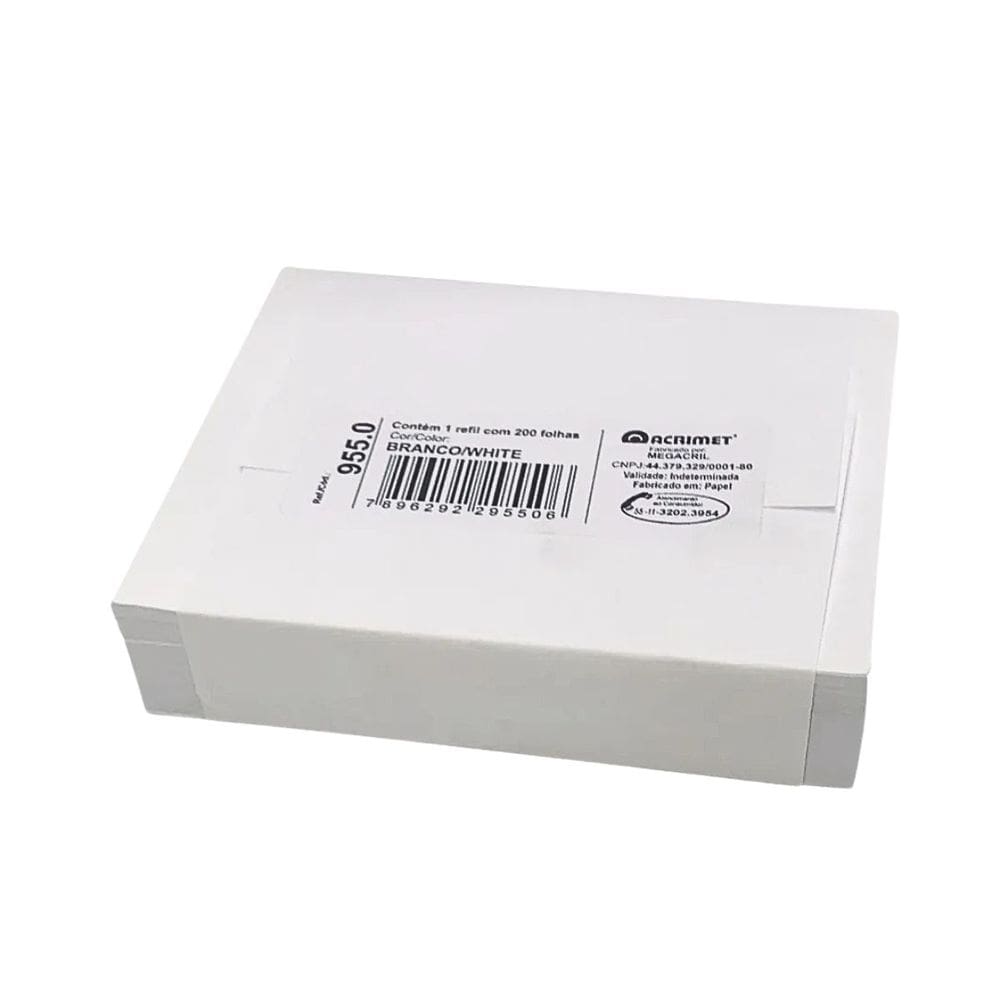 Refil Bloco Papel Lembrete 200 Folhas - Acrimet | Organizador de Mesa | Escritorio | Escolar