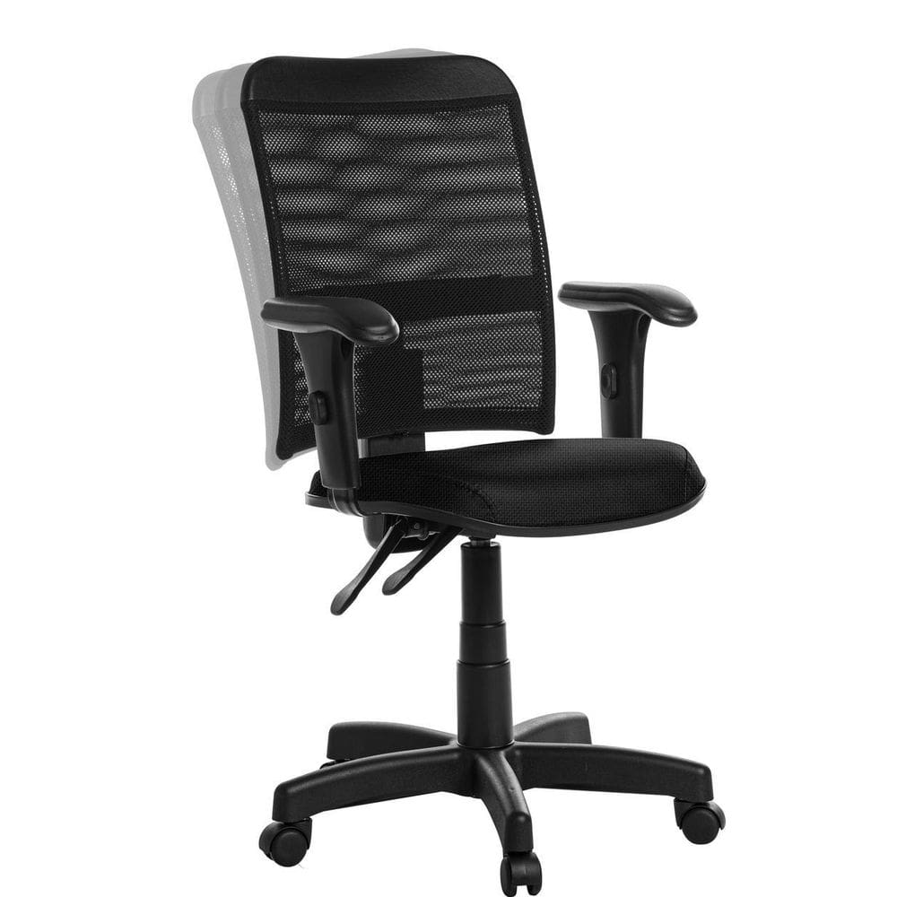 Cadeira De Escritório Ergonômica Tela Com Braço Preto Rj