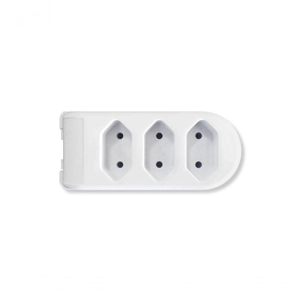 Tomada Barra 3 Tomadas 2p 10a 250v Branca