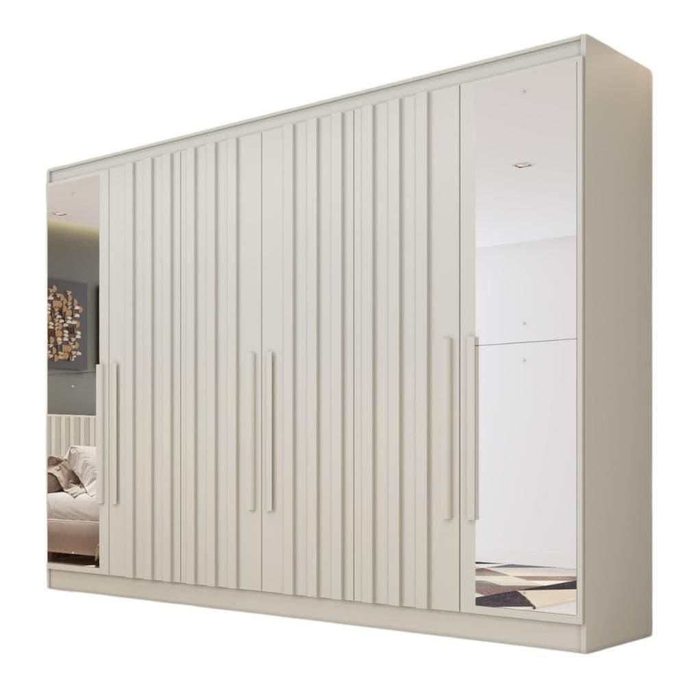 Guarda Roupa Oxford 6 Portas 6 Gavt Espelhado MDF - MadeMarcs