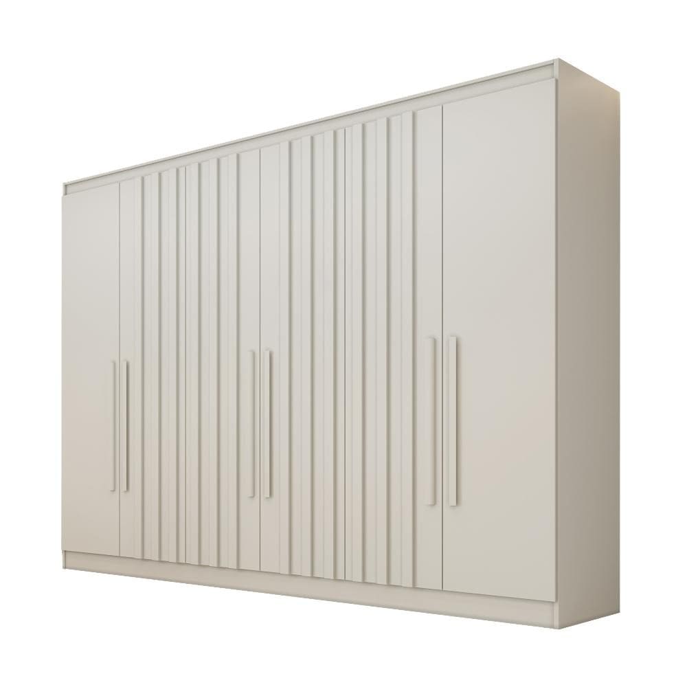 Guarda Roupa Oxford 6 Portas 4 Ripadas 4 Gavetas MDF - MadeMarcs
