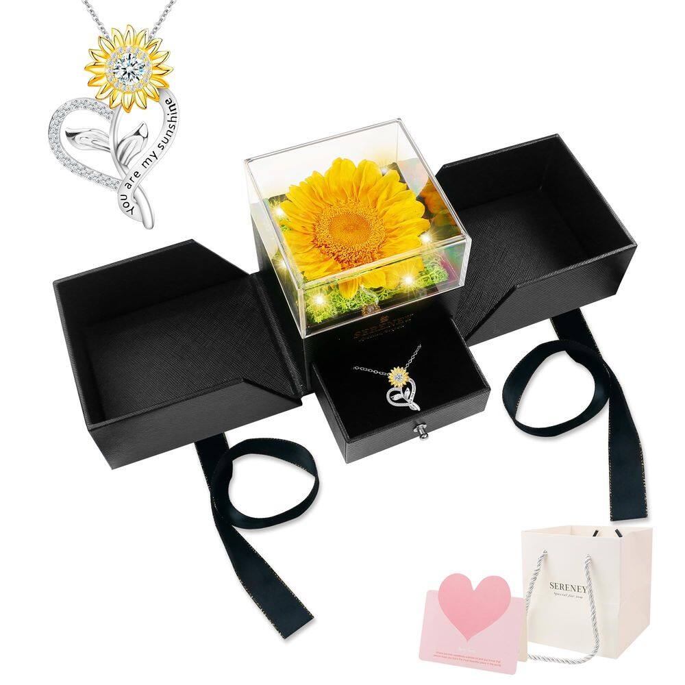 Colar de girassol preservado Sereney You are My Sunshine