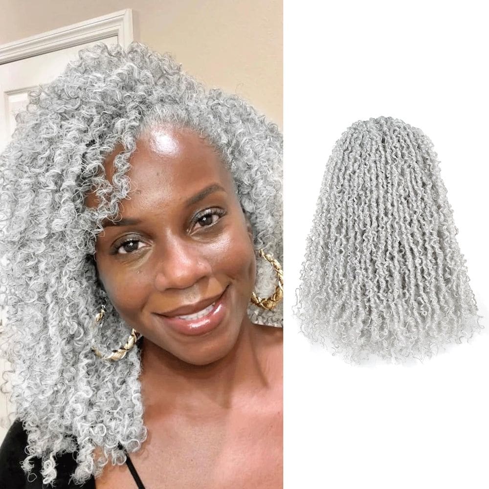 Crochet Hair GIX Yanky Twist, prata de 10 polegadas, pacotes com 8 pacotes (240 fios)