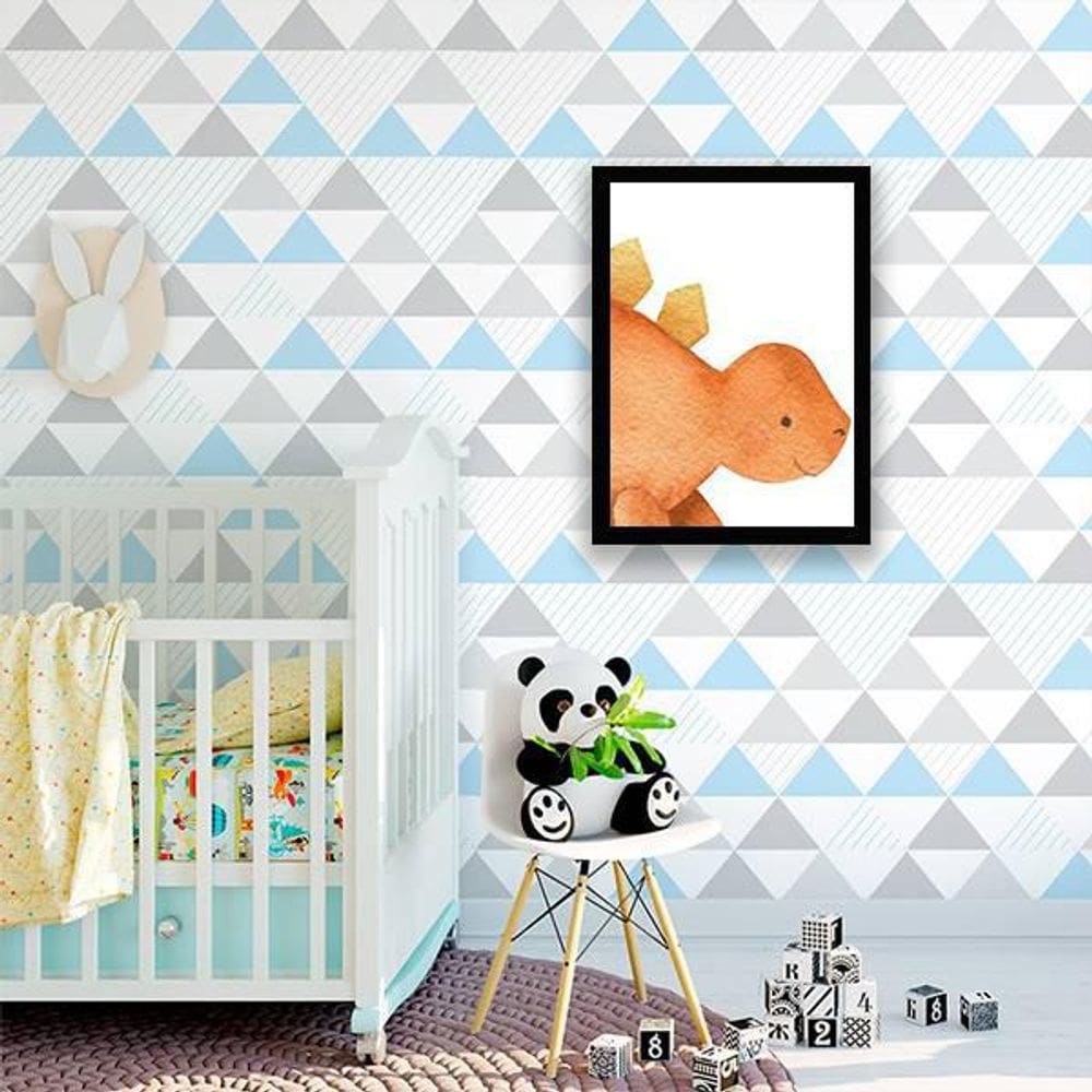 Quadro Decorativo Infantil Dinossauro Laranja