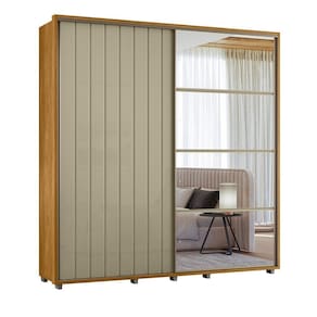 Guarda-roupa Mdf 1 Porta com Espelho Monet Cumaru/opala