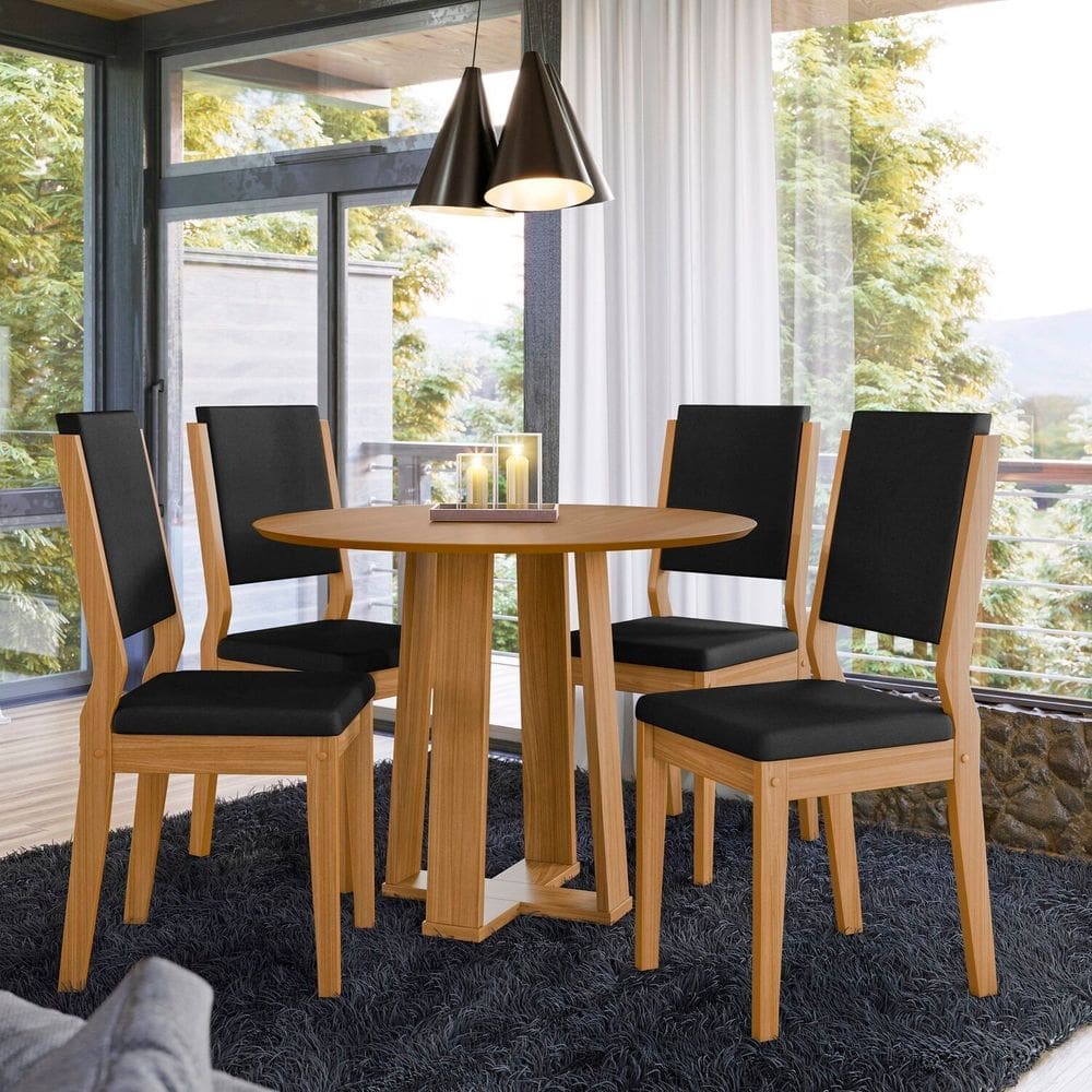 Conjunto Sala de Jantar Mesa Isabela 100cm sem Vidro com 4 Cadeiras Ype/Cinamomo