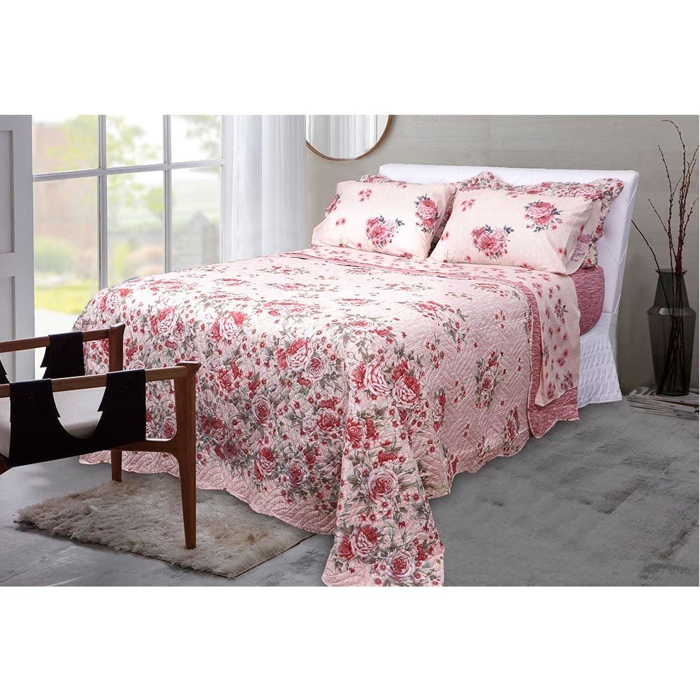 Jogo de Cama Casal 250x220cm Helena 140 Fios Realce Premium Sultan