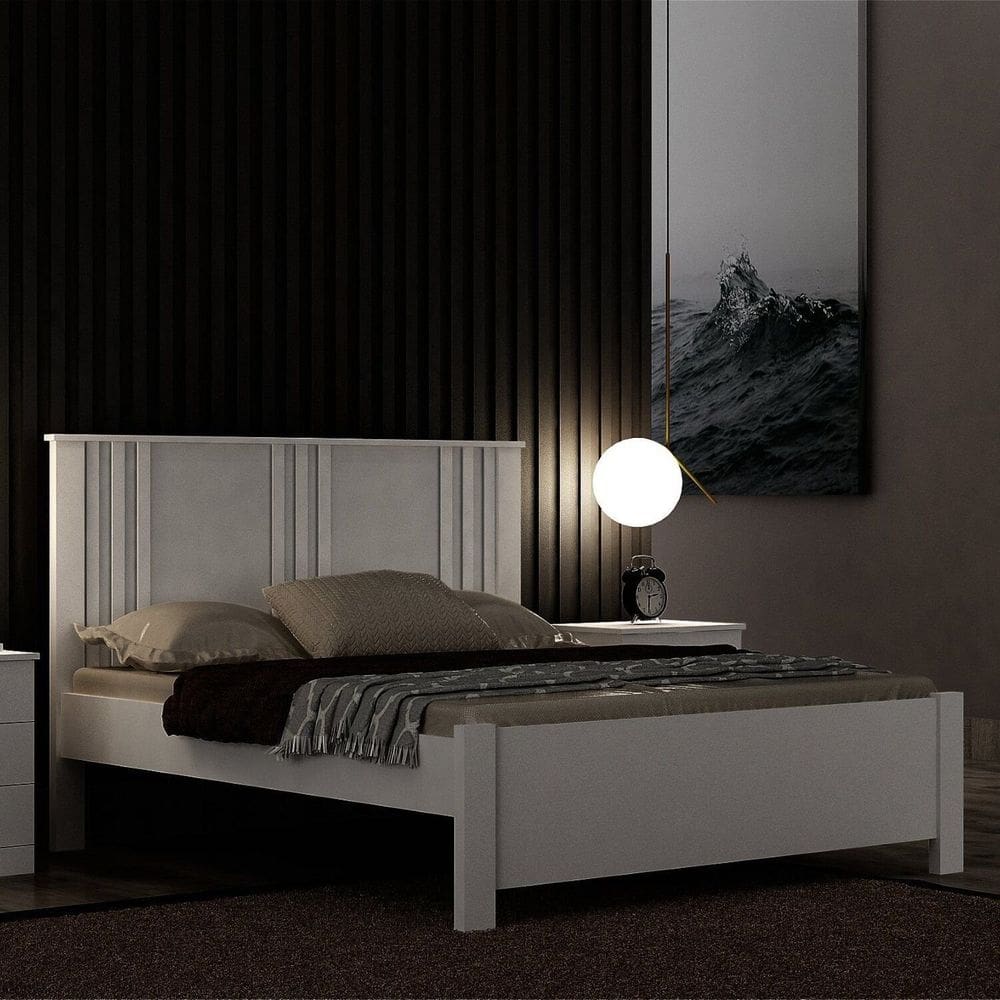 Cama Casal Milano, para Colchão no Tamanho 1,38x1,88 Cm Branco