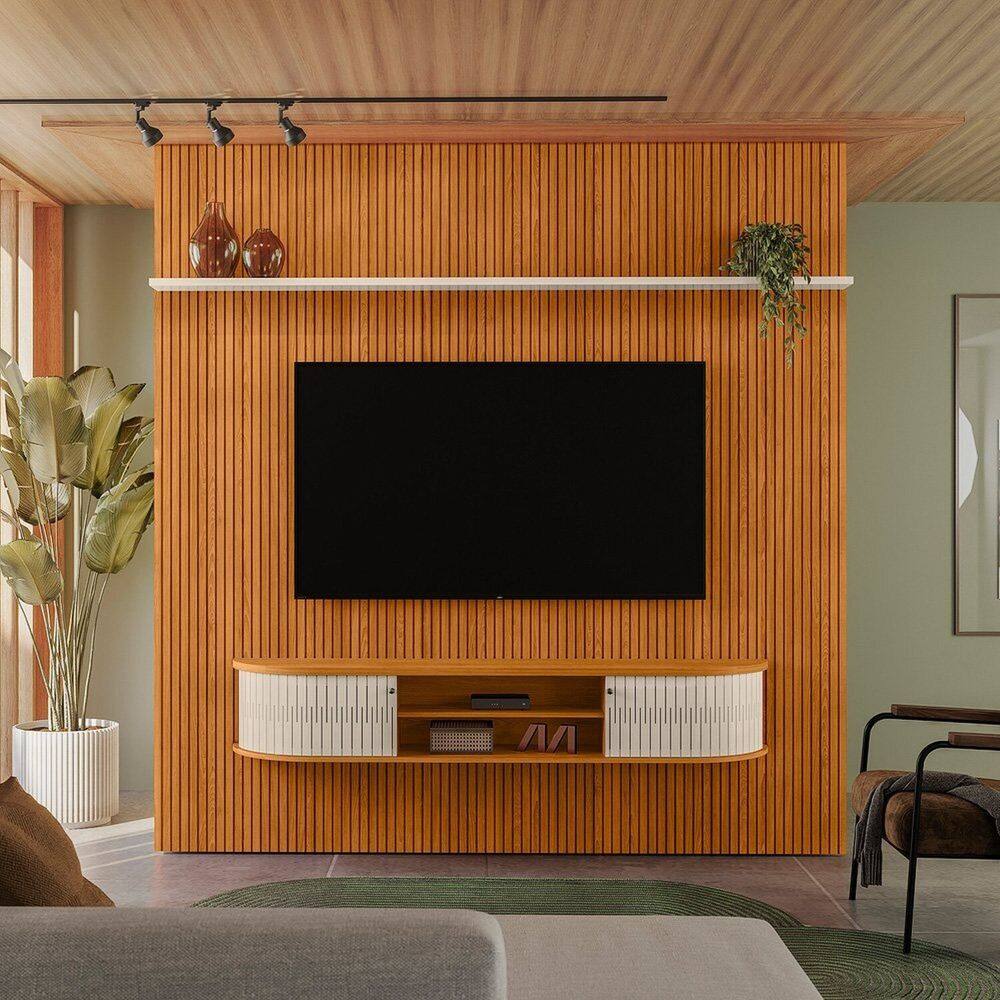 Painel para Tv 75 Polegadas New Bugatti Cinamomo/Off White