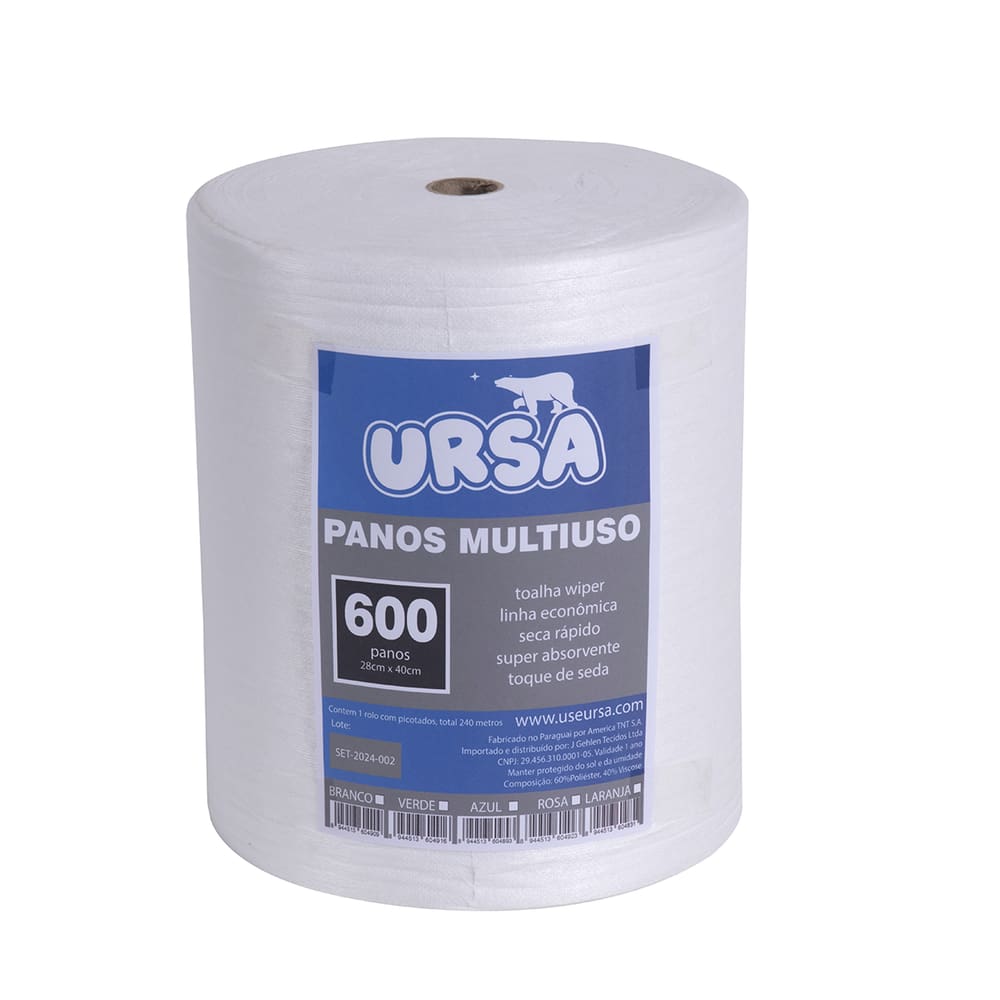 600 Panos Multiuso Perfex 28x40cm Inoven 240m Limpeza Branco