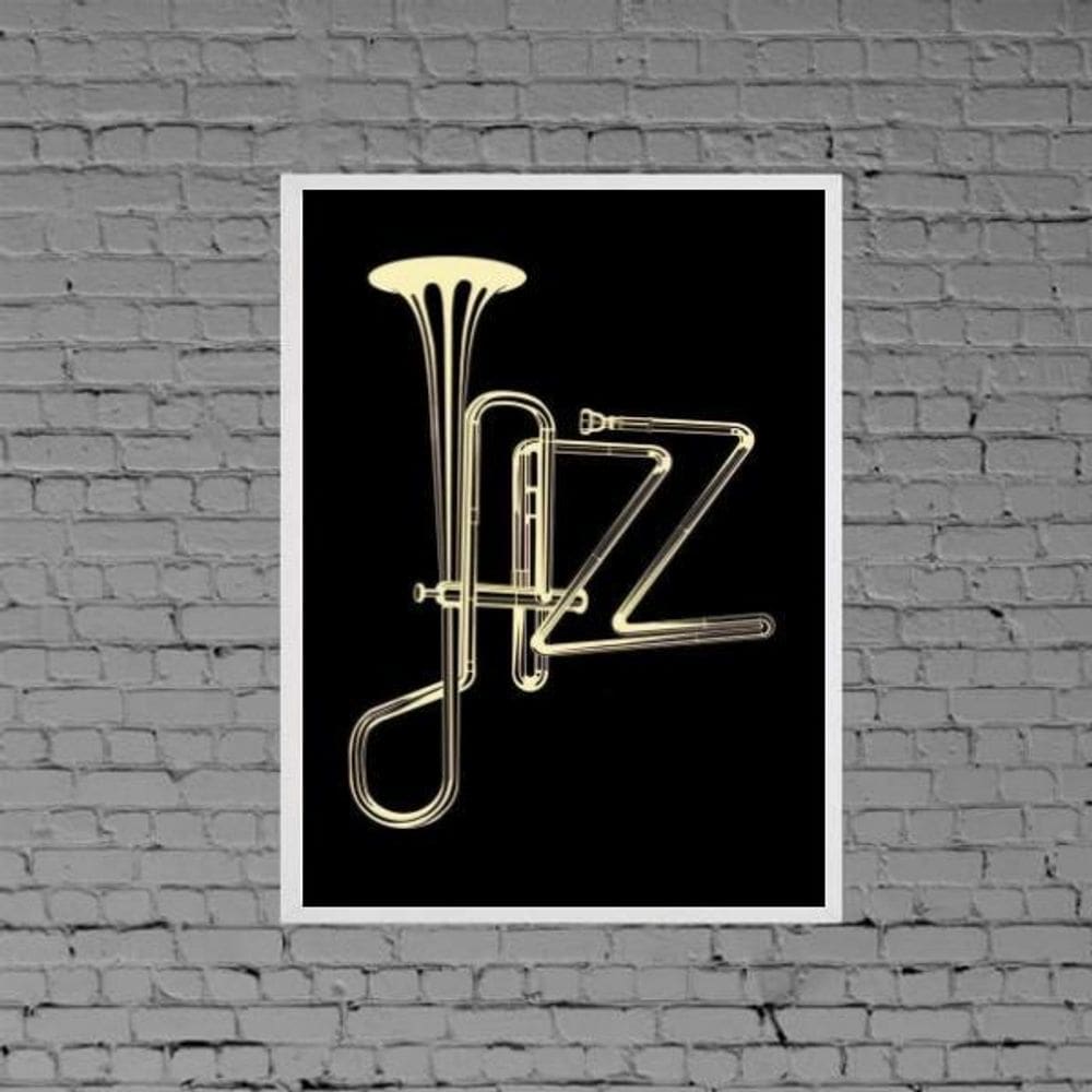 Quadro Decorativo Jazz Instrumento 45X34Cm
