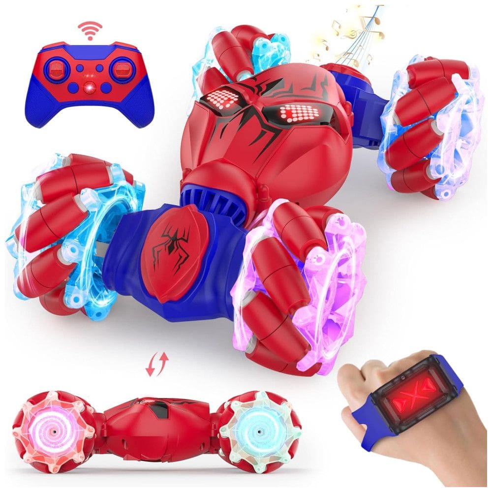 Carrinho de Controle Remoto SAUFTTI, Brinquedo de Carros de Acrobacias com Sensor de Gestos para Meninos de 6 a 12 Anos, 2,4GHz 4WD RC