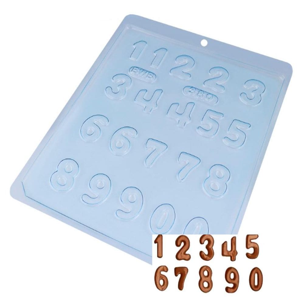 10Un Formas De Acetato Numeros Chocolate Bwb