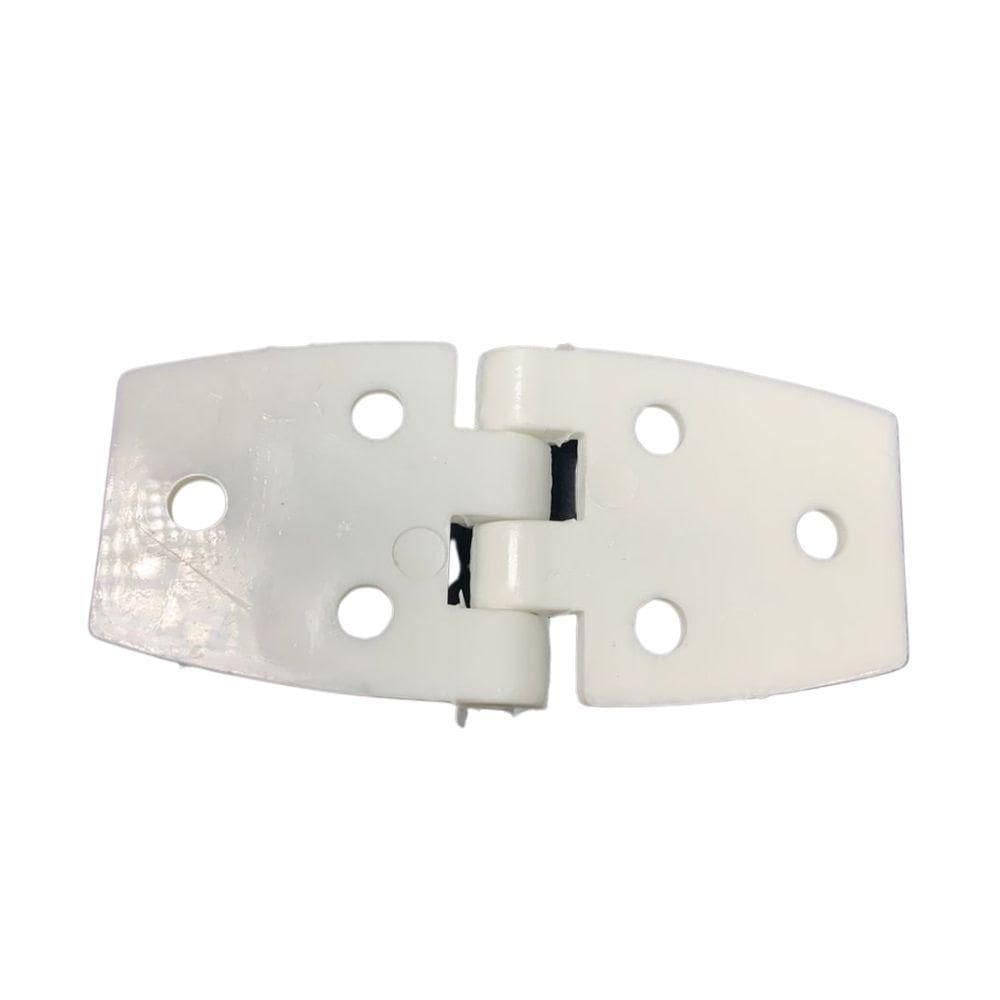 Dobradiça 6 Furos 8Mm Branco Nylon Náutico Silver