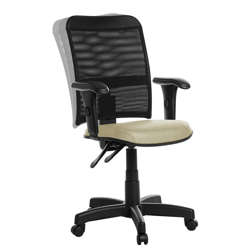Cadeira De Escritório Ergonômica Tela Com Braço Rce Bege