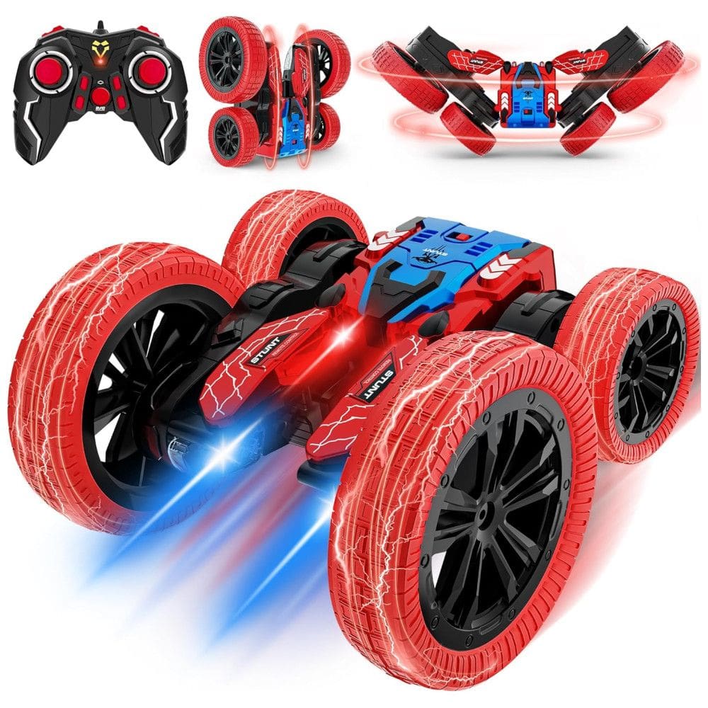 Carrinho de Controle Remoto Dupla Face, Carro de Acrobacias 4WD Off-Road com 360 Flips, Brinquedo Elétrico Recarregável para Meninos de 3 a